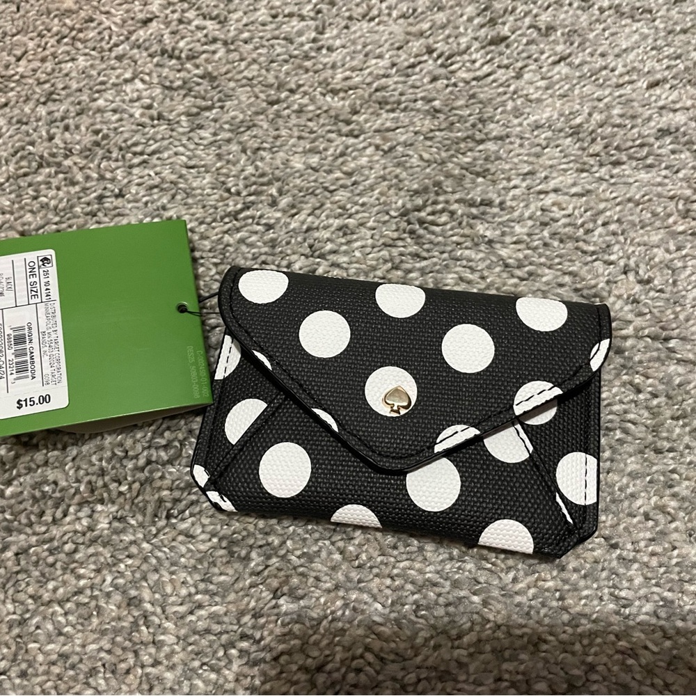 Kate Spade Black and White Polka Dot Card Holder